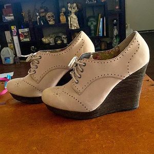 Grey Wedge Booties, Size 9.5